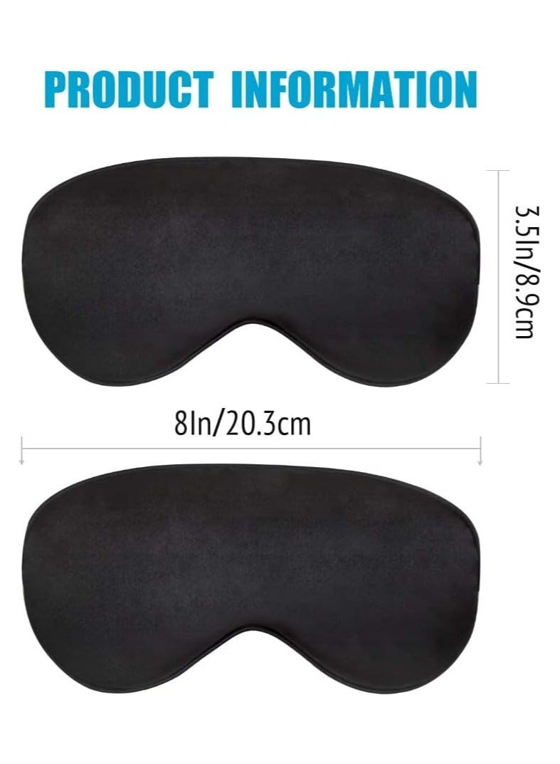 Cool Baby Sleep Mask Night Cover Eye Sleeping Silk Satin Masks for Women Men Blindfold for Airplane Travel Adjustable Strap (Black) - Image 4